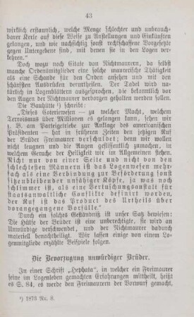 Die Bevorzugung unwürdiger Brüder.