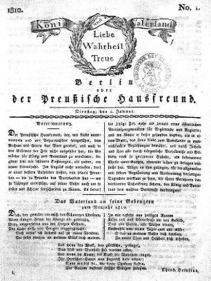 Nr. 1., 2. Januar 1810