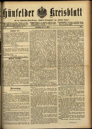 Ausgabe vom Samstag, den 26. April 1913.