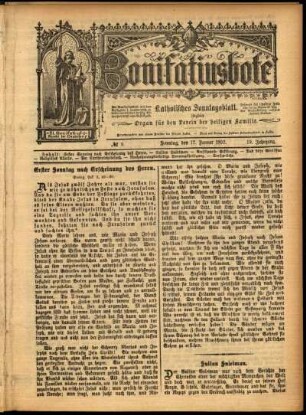 Erste Ausgabe vom Sonntag, den 12. Januar 1902.