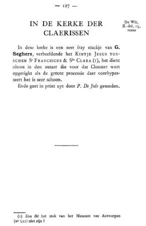 In De Kerke Der Claerissen