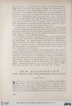 7: Der Schlosshund und seine wirtschaftliche Bedeutung