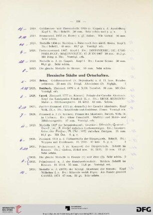 Hessische Städte und Ortschaften (Nr. 2824-2949)