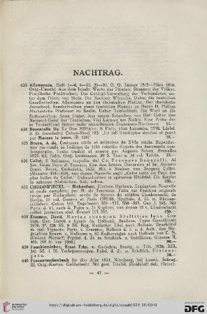 Nachtrag (Nr. 633 - 652)