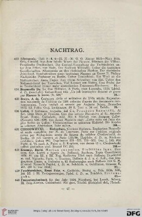 Nachtrag (Nr. 633 - 652)