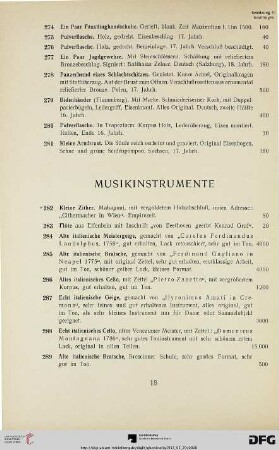Musikinstrumente (Nr. 282-289)