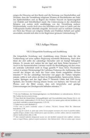 VII.3 Adliges Wissen