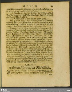 Cap. V. von denen Plebanis der Stadtkirche