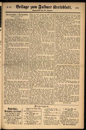 Zweite Ausgabe vom Samstag, den 23. Januar 1897.