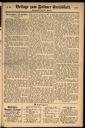 Zweite Ausgabe vom Samstag, den 23. Januar 1897.