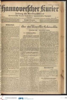 Hannoverscher Kurier : Hannoversches Tageblatt ; Morgenzeitung für Niedersachsen