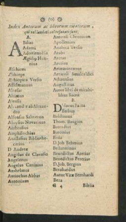 Index Autorum ac librorum citatorum