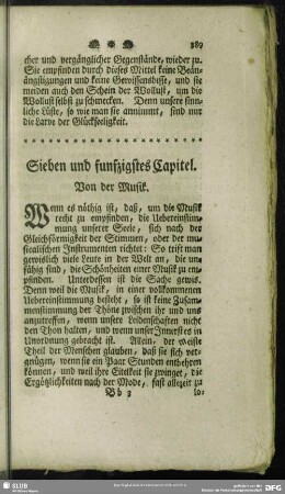 Sieben und funfzigstes Capitel. Von der Musik