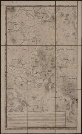 Plan der Gegend von Bautzen, 1:18 000, Kupferstich, 1817 : Plan der Gegend von Bautzen / nach der Lehmannschen Lehrart aufgenommen und gezeichnet vom Otto Freih. von Odeleben. Gest. von C. Keyl. - [Ca. 1:18 000]. - [S.l.] , 1817. - 1 Kt. : Kupferst. , 86 x 74 cm Maßstab in Ellen. - Mit Lehmannschen Schraffen