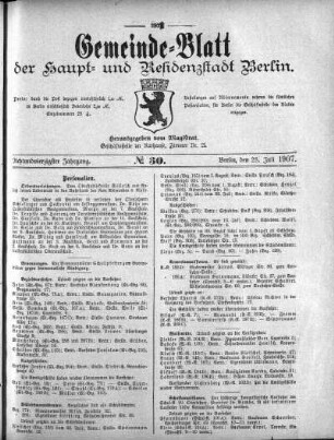 1907,30: No. 30, 28. Juli 1907