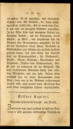 Eilftes Kapitel. Geheime Liebesverständnisse und Flucht.
