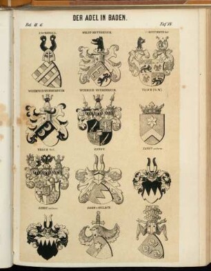 Taf. 18. Ampringen. - Wolff-Metternich. - [...F]-Metternich Grf. - Wurmser-Venderheim. - Wurmser-Vendenheim. - Yrsch (St.W.) - Yrsch Grf. - Zandt. - Zandt anderes. - Zorn v. Bulach. - Zweyer.