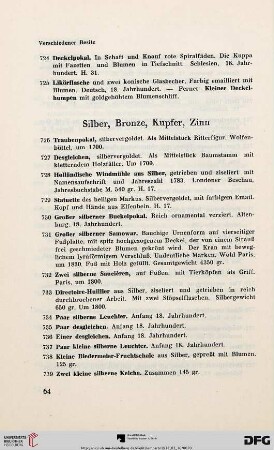 Silber, Bronze, Kupfer, Zinn (Nr. 726-770)