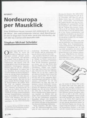 Internet: Nordeuropa per Mausklick