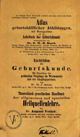 Neue Zeitschrift für Geburtskunde. 29,2. 1851