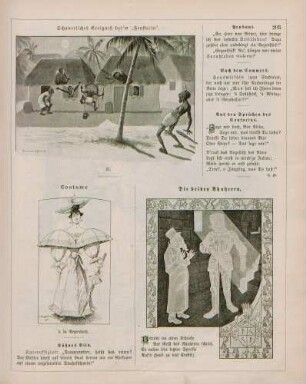 "Schauerliches Ereigniß bei'm 'Fensterln' in eine Congodorf" "Costume" "Die beiden Ahnherrn"