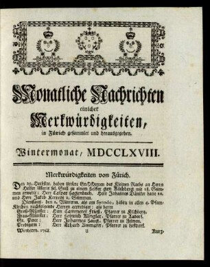 Wintermonat, MDCCLXVIII
