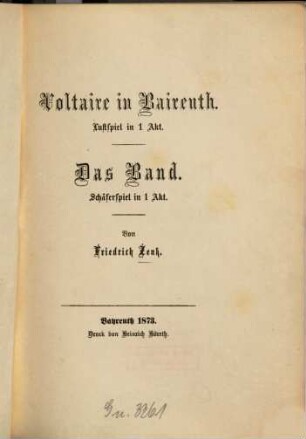 Voltaire in Baireuth