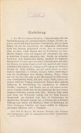 Die Hauptprobleme der altisraelitischen Religionsgeschichte gegenüber den Entwickelungstheoretikern