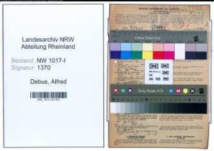 Entnazifizierung Alfred Debus , geb. 24.11.1904 (Arzt)