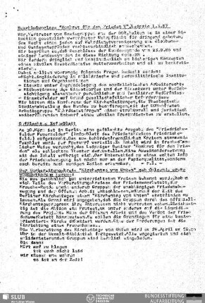 Beschlußvorlage "Konkret für den Frieden V", Leipzig 1.3.87