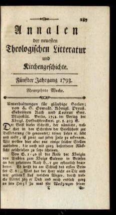 Neunzehnte Woche