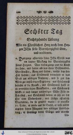 Sechster Tag.