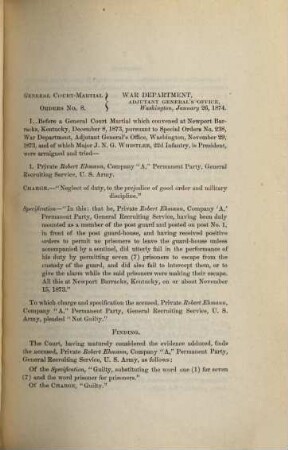 General court-martial orders no. .... 1874