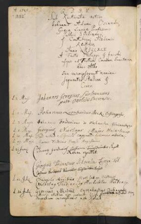 Sommerhalbjahr 1745. Rektorat Johann Adam Osiander