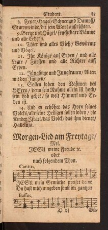 Morgen-Lied am Freytage/
