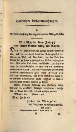 Handbuch der Staats-Verfassung und Staats-Verwaltung des Königreichs Baiern. 1
