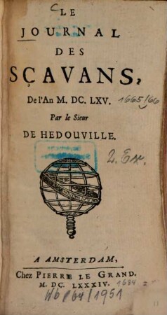 Journal des sçavans. 1665 (1684) = T. 1