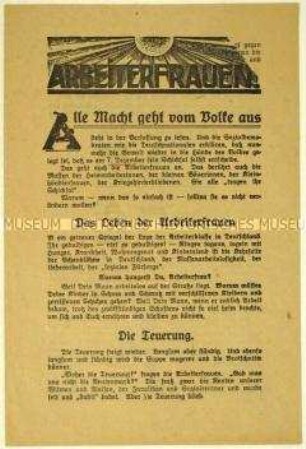 Aufruf der KPD an Frauen zur Reichstagswahl am 7. Dezember 1924