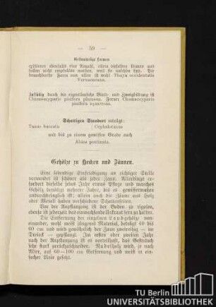 Gehölze zu Hecken und Zäunen.