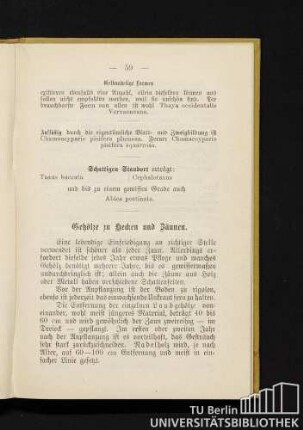 Gehölze zu Hecken und Zäunen.