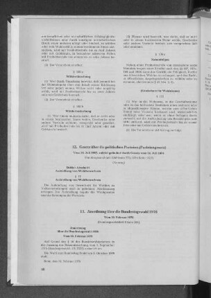 13. Anordnung über die Bundestagswahl 1976