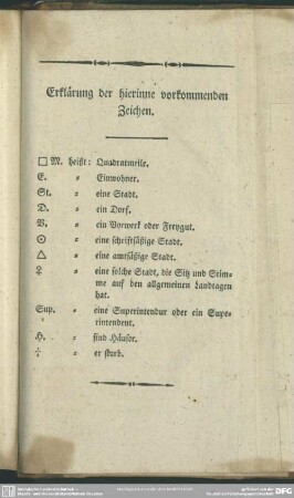 Erklärung der hierinne vorkommenden Zeichen