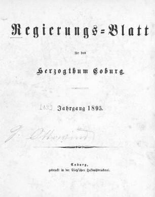 Regierungs-Blatt für das Herzogtum Coburg. 1895