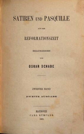 Satiren und Pasquille aus der Reformationszeit, 2