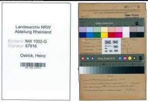 Entnazifizierung Heinz Ostrick, geb. 16.09.1904 (Schneider)