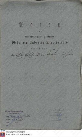 Fischer, Karl, Hofschauspieler bzw. Regisseur in Darmstadt