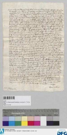 Hans Vollant schreibt an Ludwig Pfintzing und Baumeister Tucher in Geleit- und Lehenangelegenheiten.