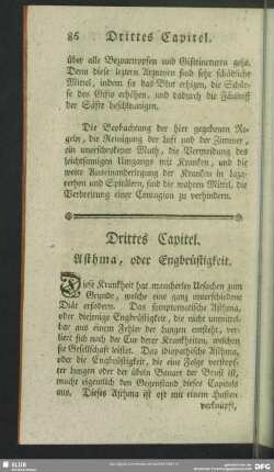 Drittes Capitel. Asthma, oder Engbrüstigkeit