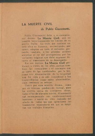 "La muerte civil" de Pablo Giacometti