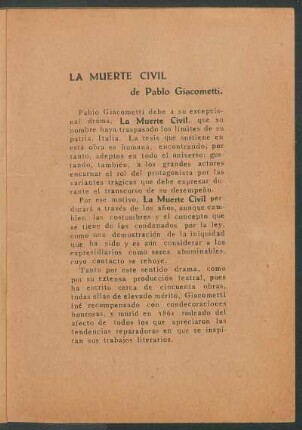 "La muerte civil" de Pablo Giacometti
